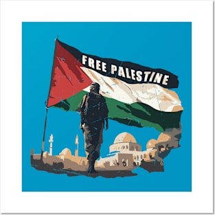 Free Palestine // Retro Palestine flag Posters and Art